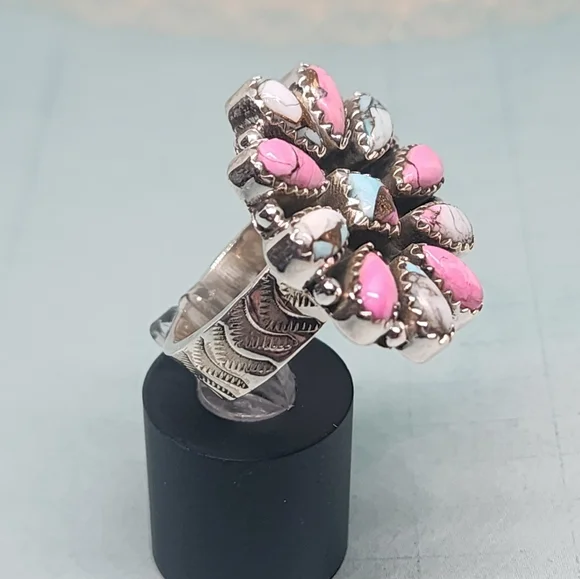 Cotton Candy Turqoise Sterling Ring - Picture 7 of 8